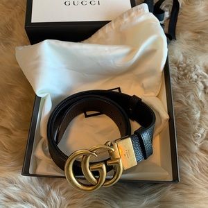 Gucci Reversible Leather Belt Double G Buckle